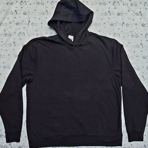 Unbranded Fleece Hoodie Jacket Front Pockets Black Unisex